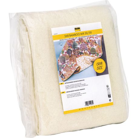 Vlieseline Wadding: Bamboo 268: Mix 50/50: Pre-Pack: Crib Size: 114cm x 152cm