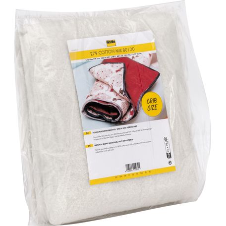 Vlieseline Batting: Cotton 279: Mix 80/20: Pre-Pack: Crib Size: 114cm x 152cm