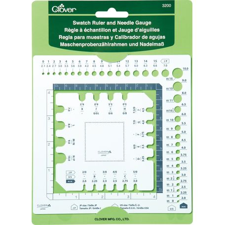 Clover Swatch Ruler and Needle Gauge