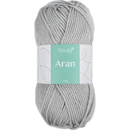 Trimits Knitting Yarn: Aran: 6 x 100g: Grey