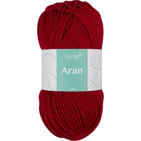 Trimits Knitting Yarn: Aran: 6 x 100g: Scarlet