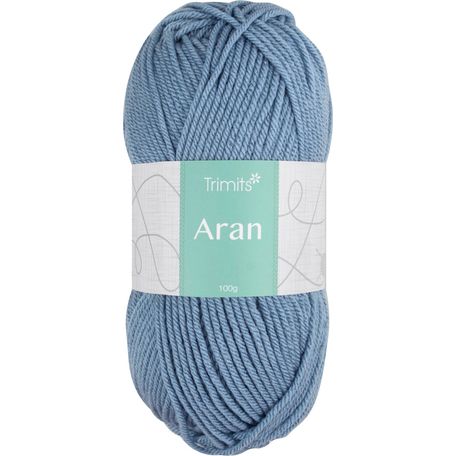 Trimits Knitting Yarn: Aran: 6 x 100g: Denim Blue