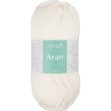 Trimits Knitting Yarn: Aran: 6 x 100g: Cream