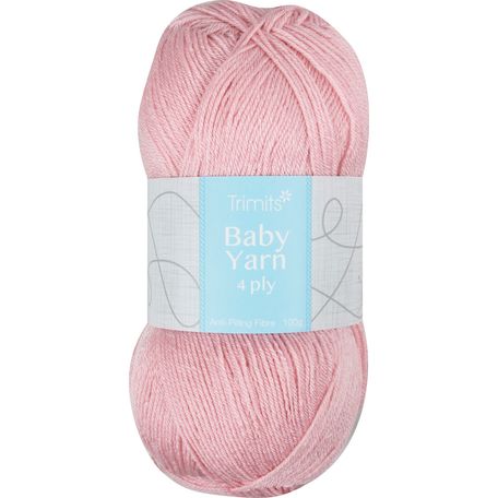 Trimits Knitting Yarn: Baby: 4 Ply: 6 x 100g: Baby Pink
