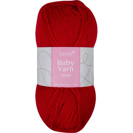Trimits Knitting Yarn: Baby: 4 Ply: 6 x 100g: Red