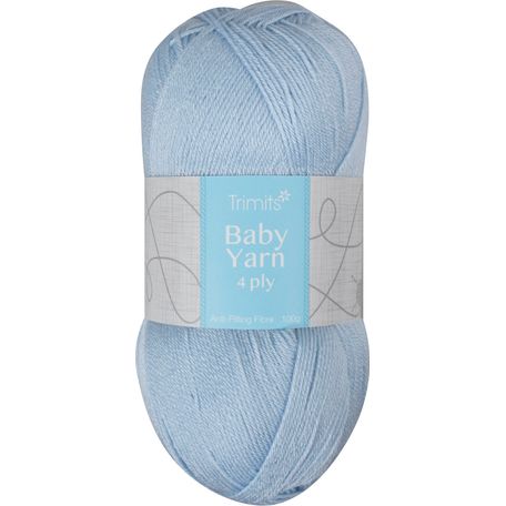 Trimits Knitting Yarn: Baby: 4 Ply: 6 x 100g: Baby Blue