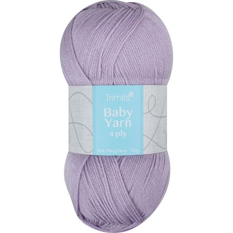 Trimits Knitting Yarn: Baby: 4 Ply: 6 x 100g: Lilac