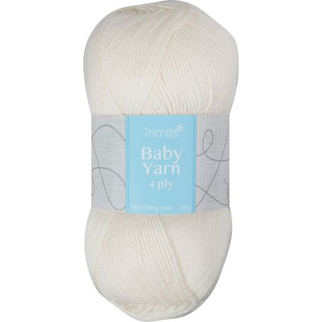 Trimits Knitting Yarn: Baby: 4 Ply: 6 x 100g: Cream
