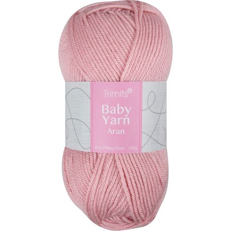 Trimits Knitting Yarn: Baby Aran: 6 x 100g: Baby Pink