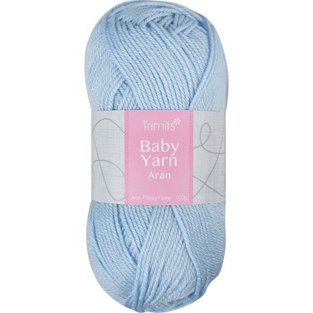 Trimits Knitting Yarn: Baby Aran: 6 x 100g: Baby Blue