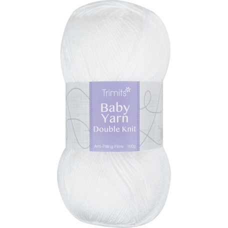 Trimits Knitting Yarn: Baby: Double Knitting: 6 x 100g: White