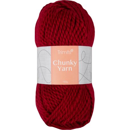 Trimits Knitting Yarn: Chunky: 6 x 100g: Scarlet
