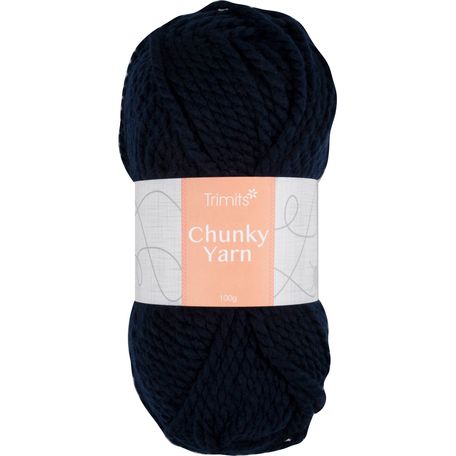 Trimits Knitting Yarn: Chunky: 6 x 100g: Navy