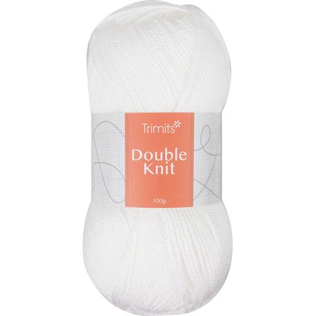 Trimits Knitting Yarn: Double Knitting: 6 x 100g: White