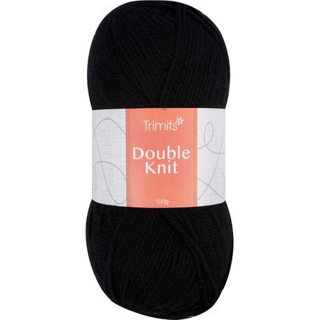 Trimits Knitting Yarn: Double Knitting: 6 x 100g: Black