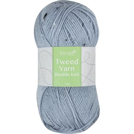 Trimits Knitting Yarn: Tweed: Double Knitting: 6 x 100g: Grey