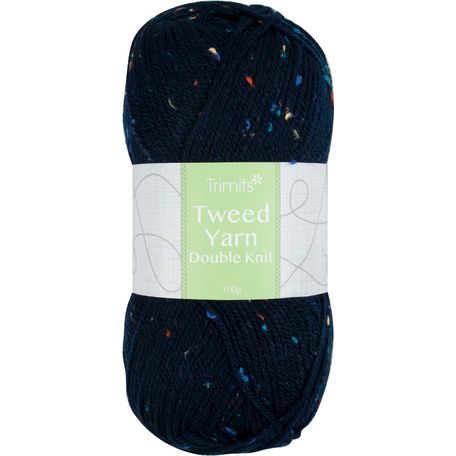 Trimits Knitting Yarn: Tweed: Double Knitting: 6 x 100g: Navy