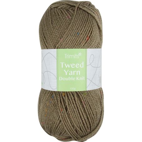 Trimits Knitting Yarn: Tweed: Double Knitting: 6 x 100g: Olive