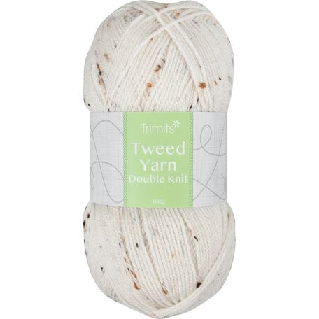 Trimits Knitting Yarn: Tweed: Double Knitting: 6 x 100g: Natural