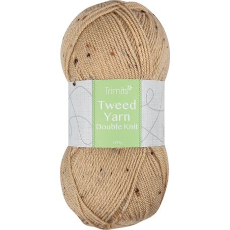 Trimits Knitting Yarn: Tweed: Double Knitting: 6 x 100g: Beige