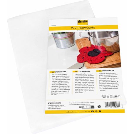 Fleece: Thermolam: Compressed: Sew-In: Pre-pack: 90cm x 1m: White