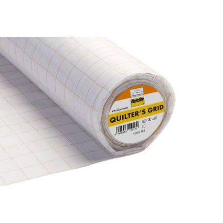 Quilter's Interlining Grid: Iron-on: White: 15m x 90cm