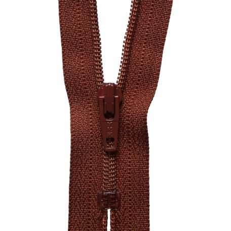 Dress and Skirt zip, closed end, 30cm Rich Brown