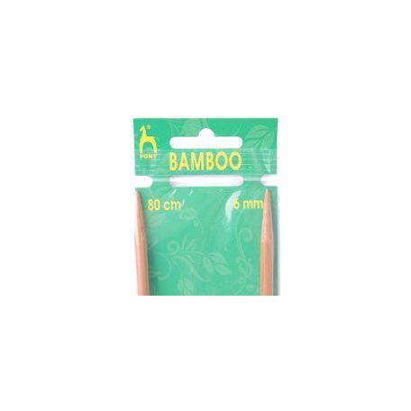 Pony Circular Fixed Bamboo Knitting Pins (80cm x 6.00mm)