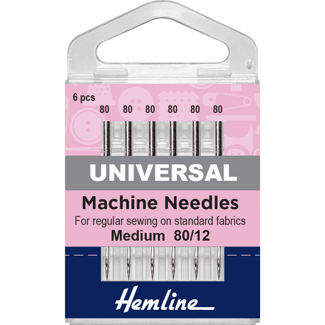 Hemline Universal Machine Needles - Medium 80/12 - 5 Packs