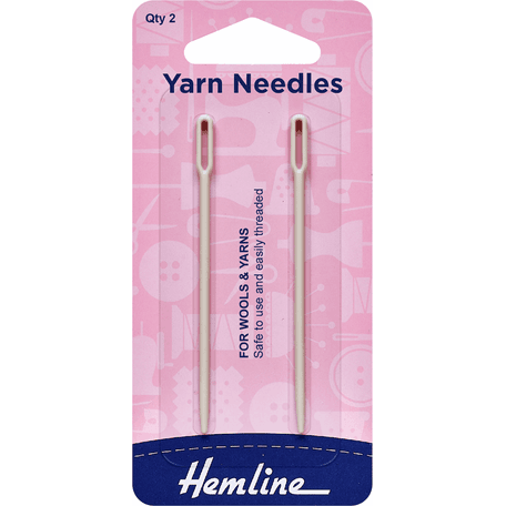 Hemline Wool &amp; Yarn Plastic Hand Needles (2pcs)