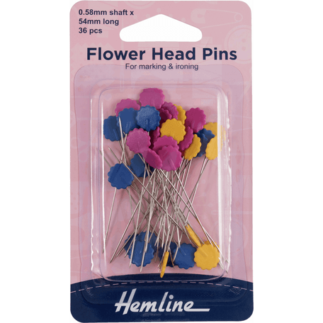 Hemline 54mm Flower Head Pins (36pcs)
