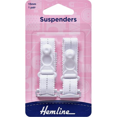 Hemline Suspenders - White