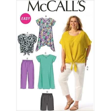 McCalls Pattern M6971 Women's Dolman Top, Tunic, Dress, Shorts and Pants
