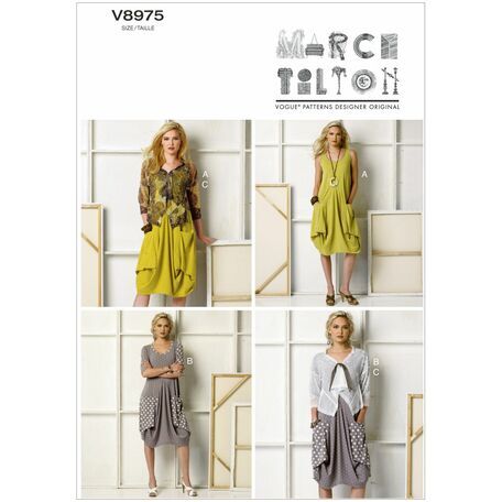 Vogue pattern V8975 Misses' Draped-Pocket Dresses and Jacket