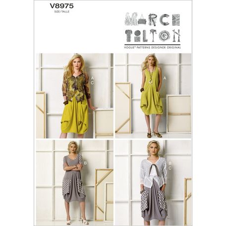 Vogue pattern V8975 Misses' Draped-Pocket Dresses and Jacket