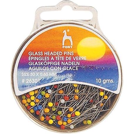 Pony Glass Headed Pins - 30mm