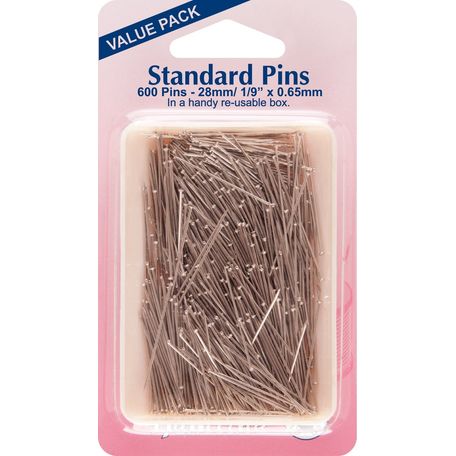 Hemline Extra Value 28mm Standard Pins (600 Pack)