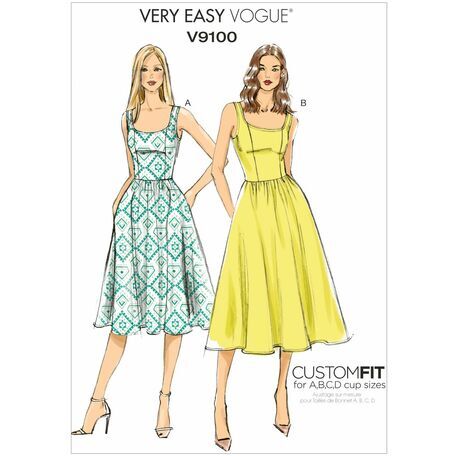 Vogue Pattern V9100 Misses Dress