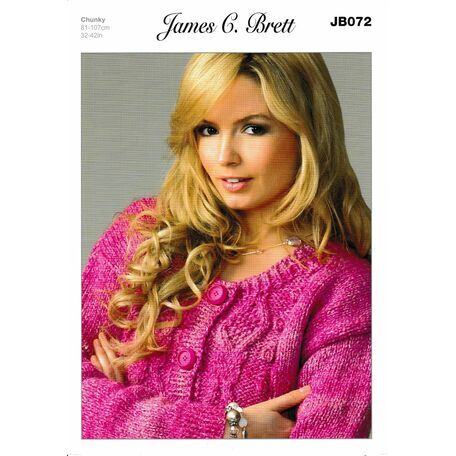 James C Brett Chunky Knitting Pattern JB072 (Womens Cardigan)