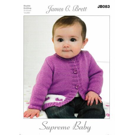 James C Brett DK Knitting Pattern JB083 (Baby Cardigan)