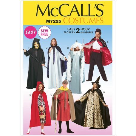 McCalls Pattern M7225 Misses'/Men's Cape and Tunic Costumes
