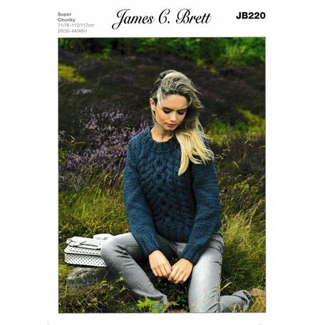 James C Brett Super Chunky Knitting Pattern JB220 (Womens Sweater)