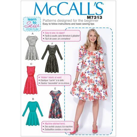 McCall's Sewing Pattern M7313 (Misses/Womens Dresses)