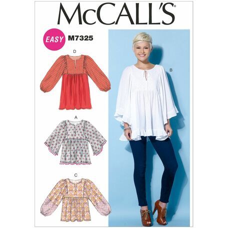 McCall's Sewing Pattern M7325 Misses Tops & Tunic