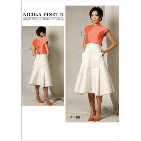 Vogue Nicola Finetti Sewing Pattern V1486 (Misses Top & Skirt)