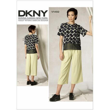Vogue DKNY Sewing Pattern V1492 (Misses Top & Pants)