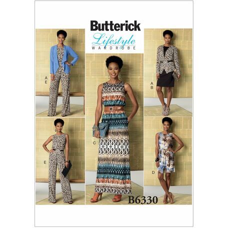 Butterick Lifestyle Wardrobe Sewing Pattern B6330 (Misses Jacket/Dress/Jumpsuit)