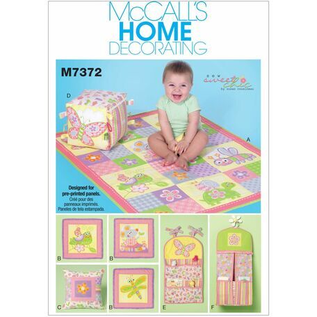 McCalls Pattern M7372 Nursery Blanket, Pillow and Accessories