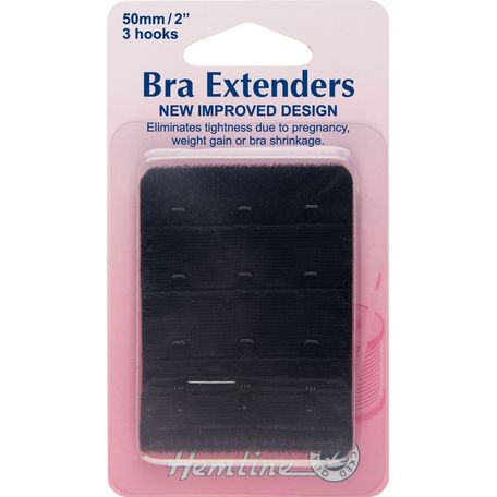 Hemline Bra Extenders - Black (50mm)