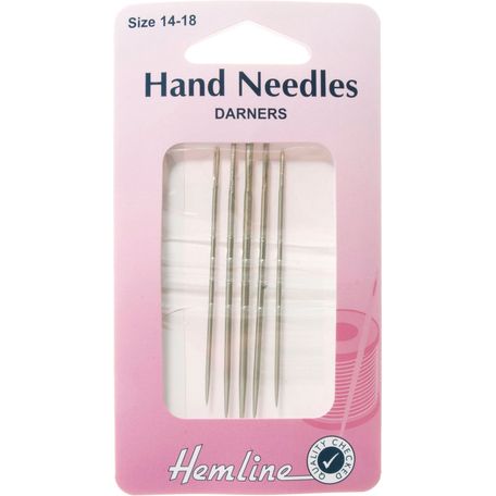Hemline Darner Hand Needles - Size 14-18 - 5 Packs
